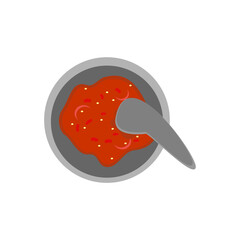 Cobek is traditional mortar grinder from stone popular in asian for making traditional food. Javanese, Indonesia manual chilli blender.