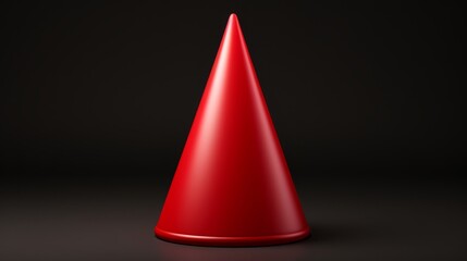 Obraz premium A red cone on a black background