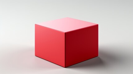 Fototapeta premium A red cube on a white surface