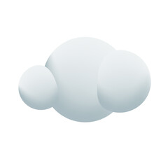 Vector collection of 3d white clouds isolated on white.