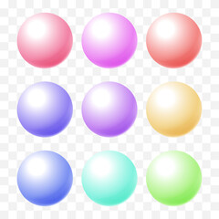 Vector colorful abstract spheres. vector realistic spheres collection