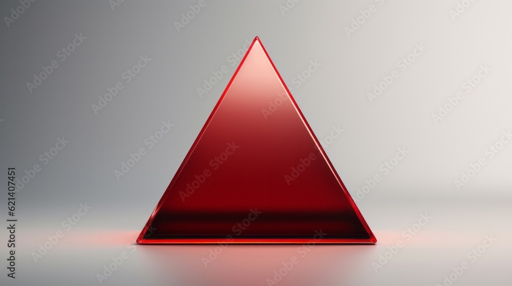 Aufkleber A red triangle-shaped object sitting on top of a table