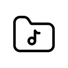 Simple Music Folder icon. The icon can be used for websites, print templates, presentation templates, illustrations, etc