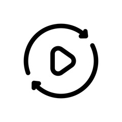 Simple Reverse Play icon. The icon can be used for websites, print templates, presentation templates, illustrations, etc