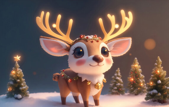 Cute Reindeer Wallpaper