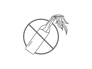 avoid terrorist line art symbol icon, bottle bomb icon