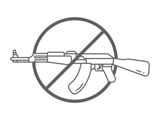 avoid terrorist line art symbol icon, gun icon