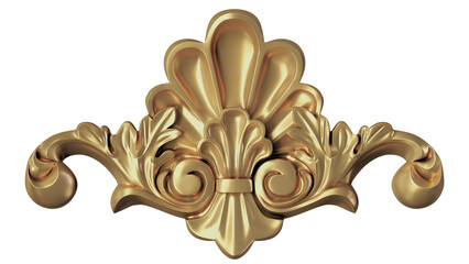 antique gold carved ornament, luxury piece of decoration