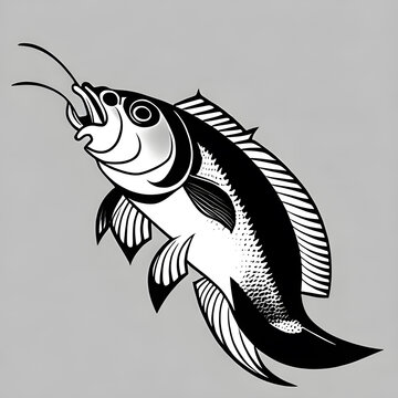 recommend clip art: carp vector graphic fit in center white background sharp