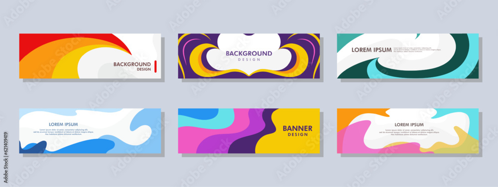 Wall mural abstract banner design. vector shaped background. modern graphic template banner pattern for social 
