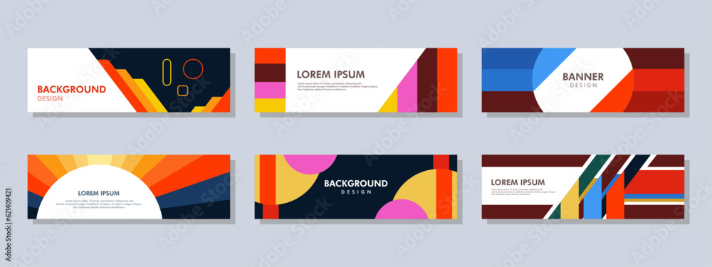 Wall mural abstract banner design. vector shaped background. modern graphic template banner pattern for social 