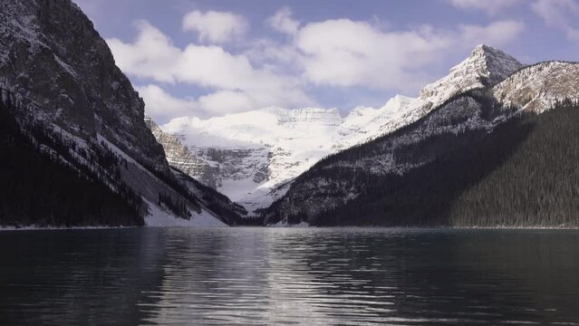 Lake Louise establishing shot in Banff National Park, Alberta Canada.