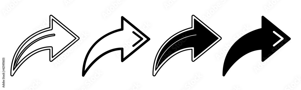 Poster black and white illustration of a share button. share button icon collection with line. stock vector