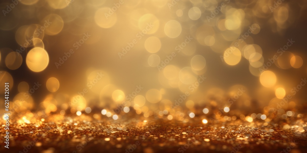 Aufkleber a gold abstract bokeh background. generative ai image aig30.