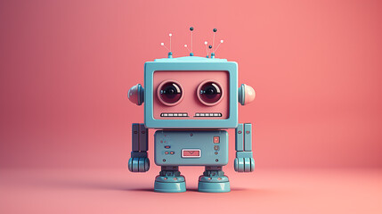 Fototapeta premium Harmonious and Positive AI Robot: A Minimalist 3D Illustration