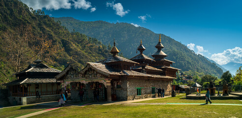 Fototapeta na wymiar Mahasu Devta Temple in mountain village, Hanol, Uttarakhand, India.