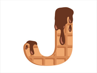 Alphabet Letter J with Donut Illustration