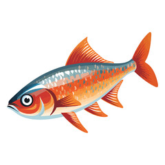 Fototapeta premium Captivating Colors: 2D Illustration of the Stunning Fish Flame Tetra