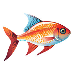 Fototapeta premium Captivating Colors: 2D Illustration of the Stunning Fish Flame Tetra
