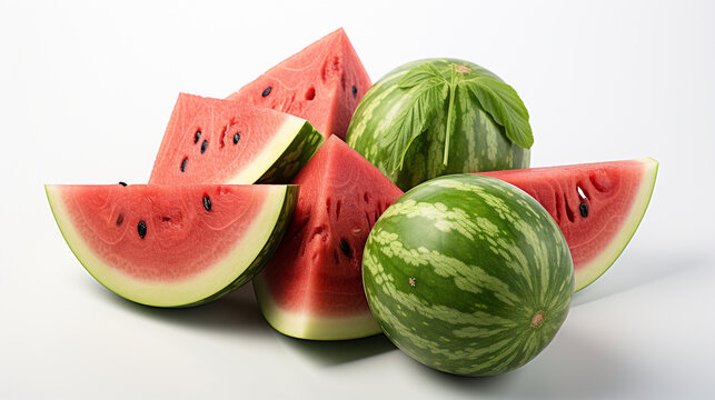 watermelon and slice HD 8K wallpaper Stock Photographic Image