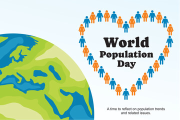 Illustration for world population day awareness. 
Growth in the world's population