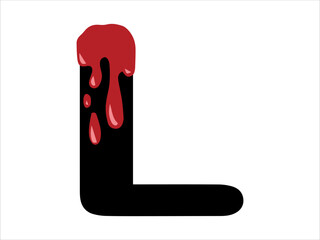 Alphabet Letter L with Blood Illustration