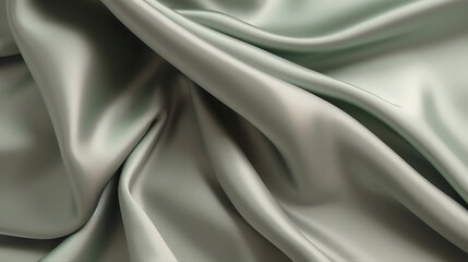 Fototapeta premium Elegant gray silk satin gradient background. Abstract luxury silky smooth fabric for product presentation template, copy space