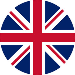 United kingdom flag icon flat design in circle shape