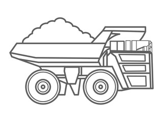 symbol icon for mining purpose, mining truck icon