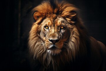 Africa cat lion animal big dark predator face nature leader portrait endangered