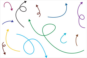 vector collection of thighs in different directions with different colors isolated on white background