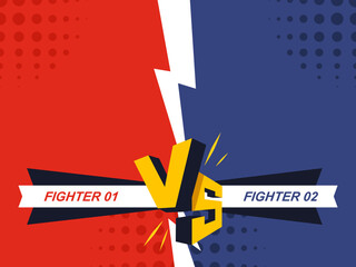 Versus banner. VS. Game battle separation of two color, red and blue. Vector illustration template, background and poster.	
 - obrazy, fototapety, plakaty