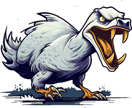 Ilustra&ccedil;&atilde;o de um pato pr&eacute;-hist&oacute;rico.