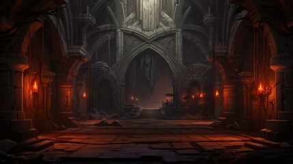 Fototapeta premium Underground Dungeons Game Art