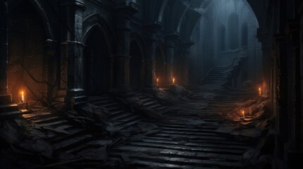 Fototapeta na wymiar Underground Dungeons Game Art