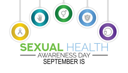 Vector illustration on the theme of Sexual Health awareness day vector banner, poster, card, background design. Observed on September each year.
