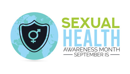 Obraz premium Vector illustration on the theme of Sexual Health awareness month vector banner, poster, card, background design. Observed on September each year.