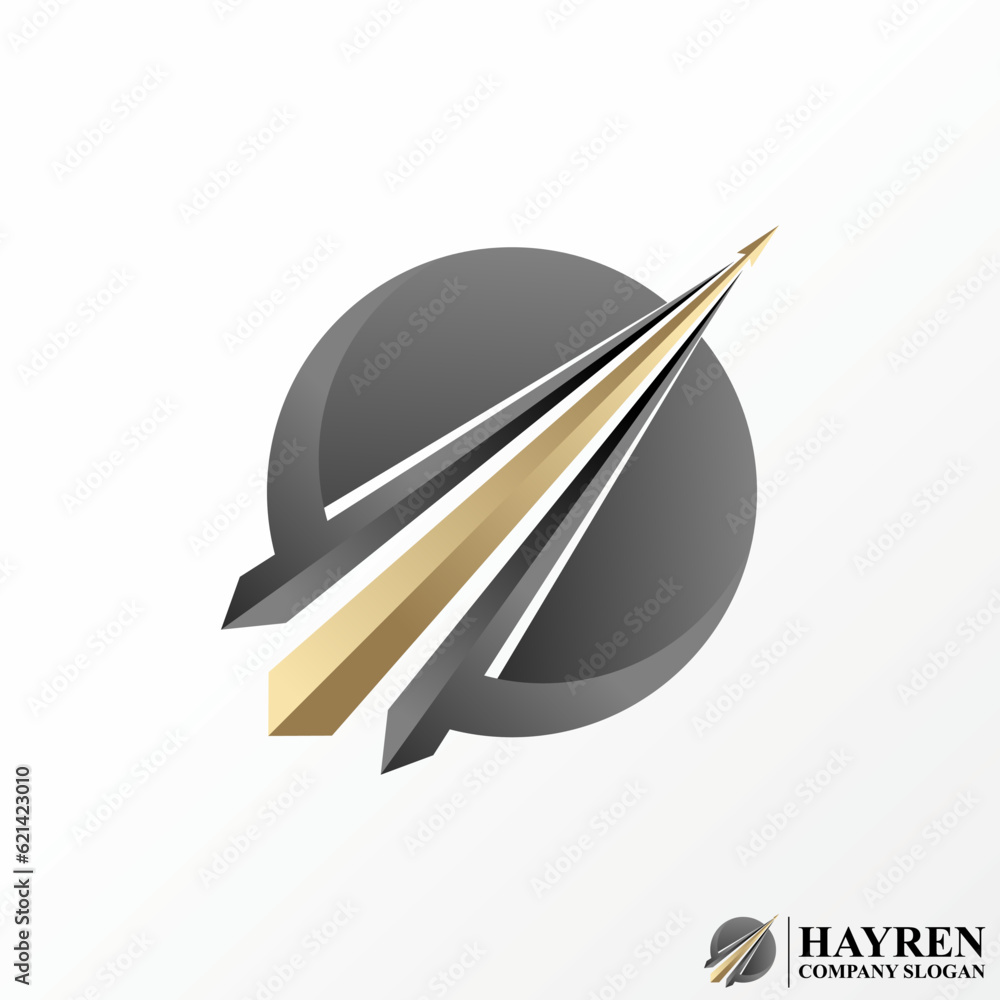 Poster logo design graphic concept creative abstract premium free vector stock three arrow up like graph ba