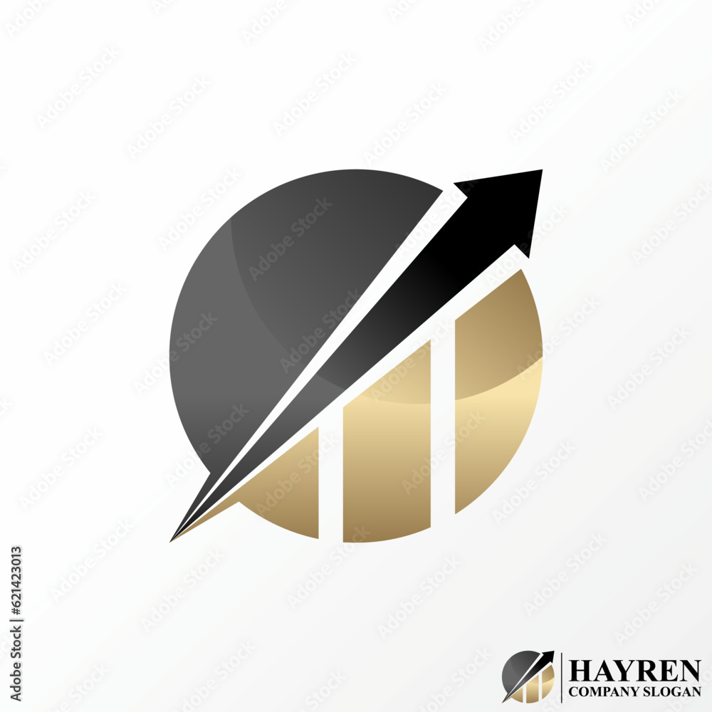 Aufkleber logo design graphic concept creative abstract premium free vector stock arrow up and graph bar chart