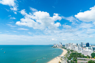 Pattaya Chonburi Thailand - 8 Nov 2021 : Beautiful landscape and cityscape of Pattaya city is popular destination in Thailand.