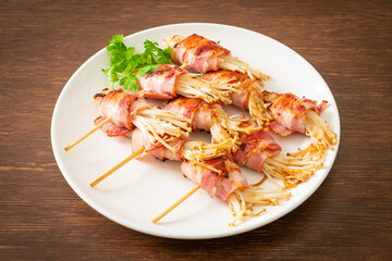 Bacon Wrapped Golden Needle Mushroom