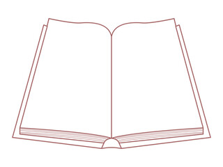 book line art icon symbol, open book line art