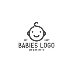 Baby toddler babies logo vector Baby care flat style design symbol logo