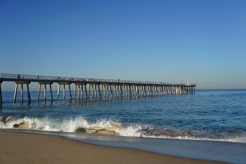 Pier on the ocean in the morning
