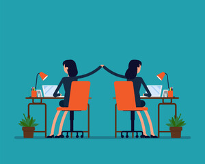 Colleagues collaboration team. Vector illustration business teamwork concept