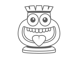 funny chess symbol icon, line art chess pieces character symbol laughing mockingly