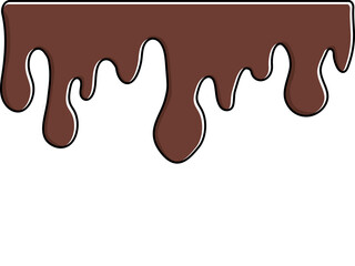 flat chocolate illustration, melted chocolate