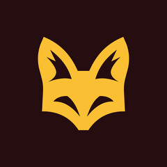 Minimalist Fox Head Shape Logo Concept