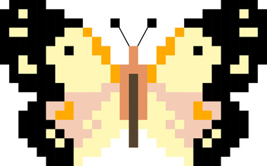 butterfly shape pixel style icon