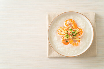 Congee with shrimps and fresh ginger